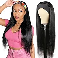 Vista 33 de XSY: Peluca de diadema de cabello humano de onda profunda sin pegamento, sin encaje frontal, peluca de diadema rizada, lista para usar y llevar