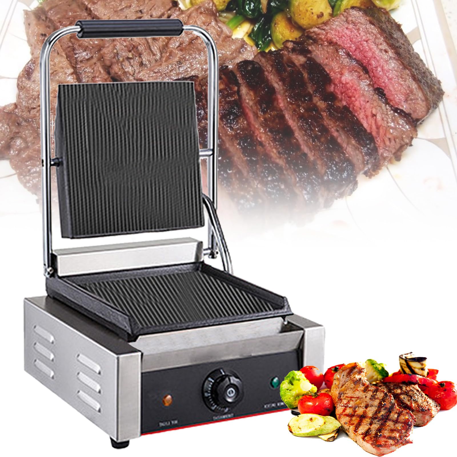 Komercyjny Grill Do StekóW 1800 W/3600 W, Elektryczny Opiekacz Do Kanapek, Pojedynczy/PodwóJny Grill Do HamburgeróW I Bekonu,811A-110V