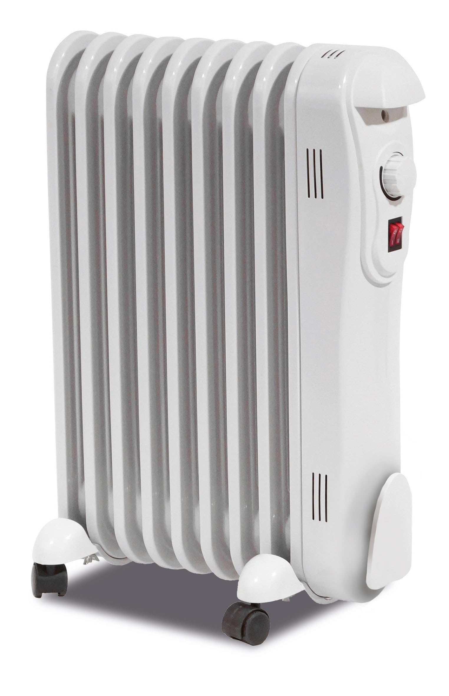 Prem-I-Air 2000W (2KW) Oil-Filled Radiator – 9-Fin Energy-Efficient Free-Standing Electric Heater with 3 Heat Settings, Adjustable Thermostat, and Overheat Safety Protection