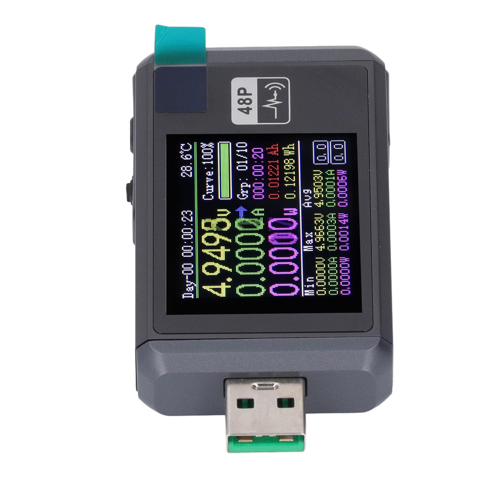 ASHATA Multimètre USB, Voltmètre Ampèremètre 6 Chiffres, Câble Type C