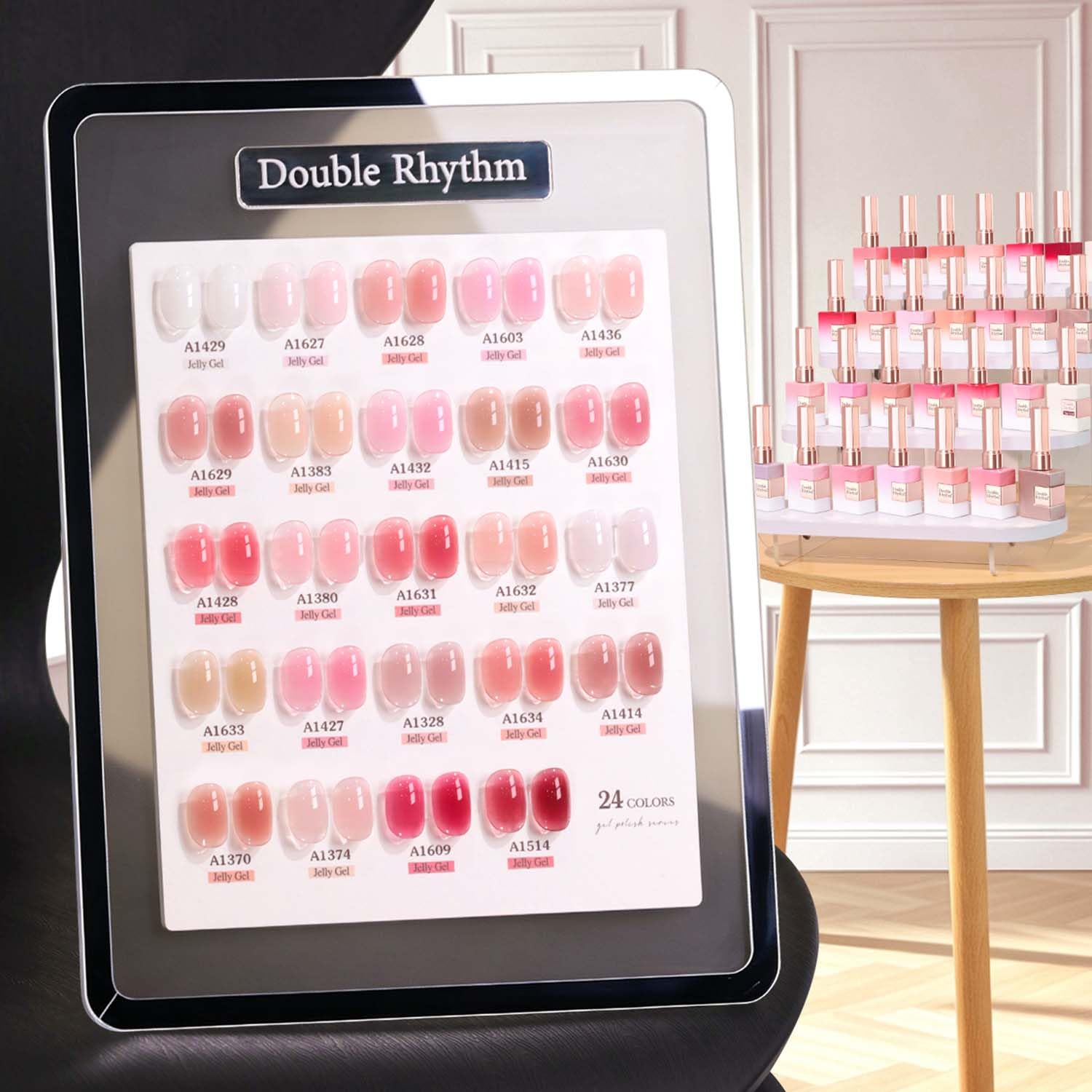 Double Rhythm Juego de esmaltes de uñas de gel, 28 piezas, mismo color y botella, juego de esmalte de uñas de gel extraíble para manicura y decoración de uñas en casa, ideal para mujeres (colección