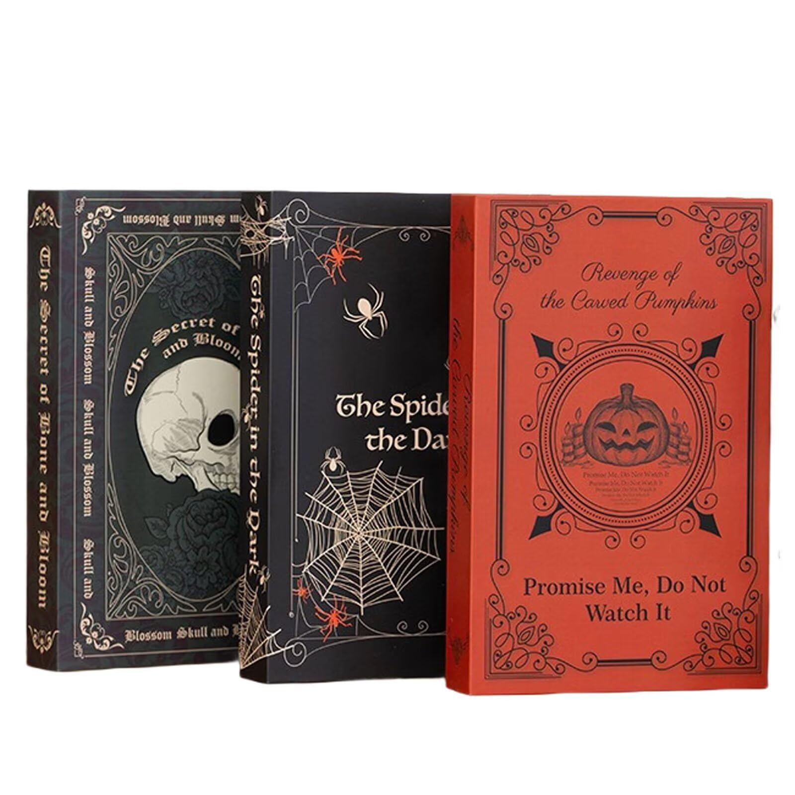 Faux livres décoratifs d'Halloween boîte à souvenirs de table basse motif citrouille