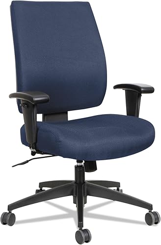 Alera Wrigley Serie Alto Rendimiento mid-back synchro-tilt tarea silla, Microfibra, Azul