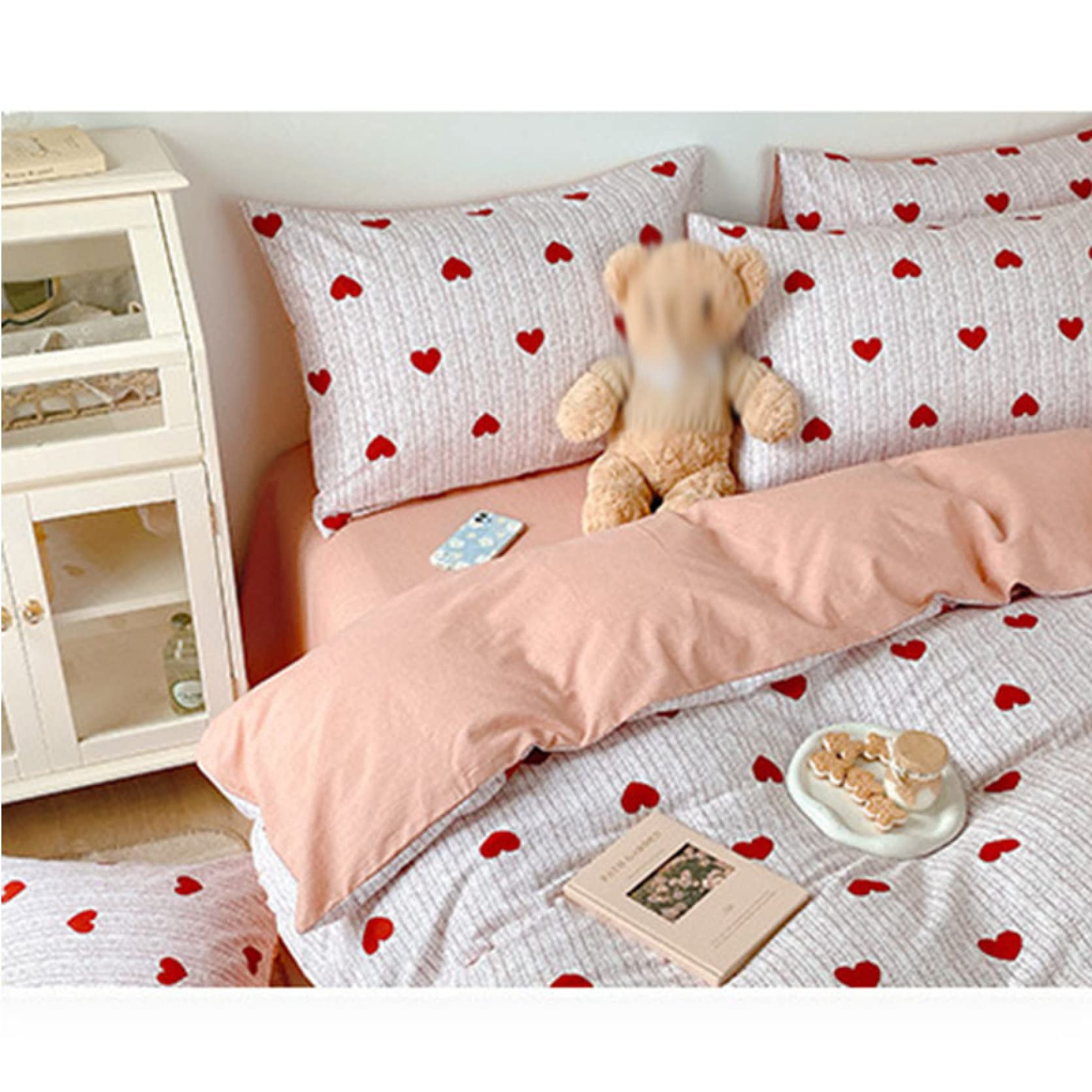 Amazon｜寝具カバーセット 姫系 カラー 布団カバー セミダブル 4点