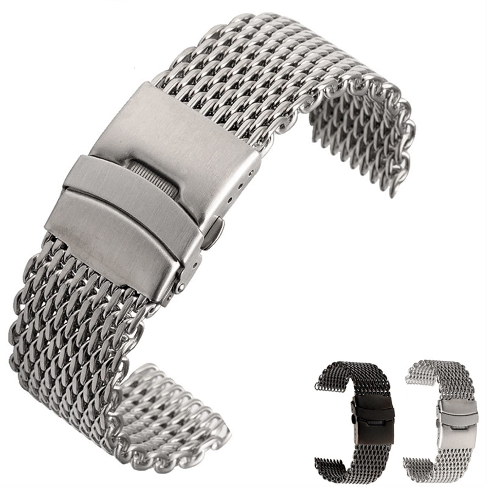Milanaise Shark Mesh Armband für Breitling Seiko OMG Uhrenarmband 20 mm 22 mm Edelstahl Uhrenarmband