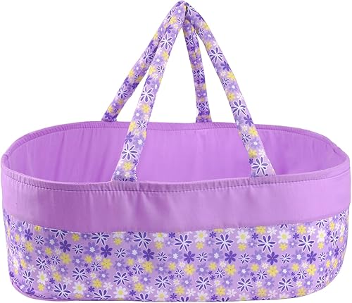 Miniatura 1 de BABESIDE Reborn Baby Dolls Moisés plegable para muñeca de bebé, cama de cuna suave para muñecas con asa para muñecas de 17 a 22 pulgadas (morado)