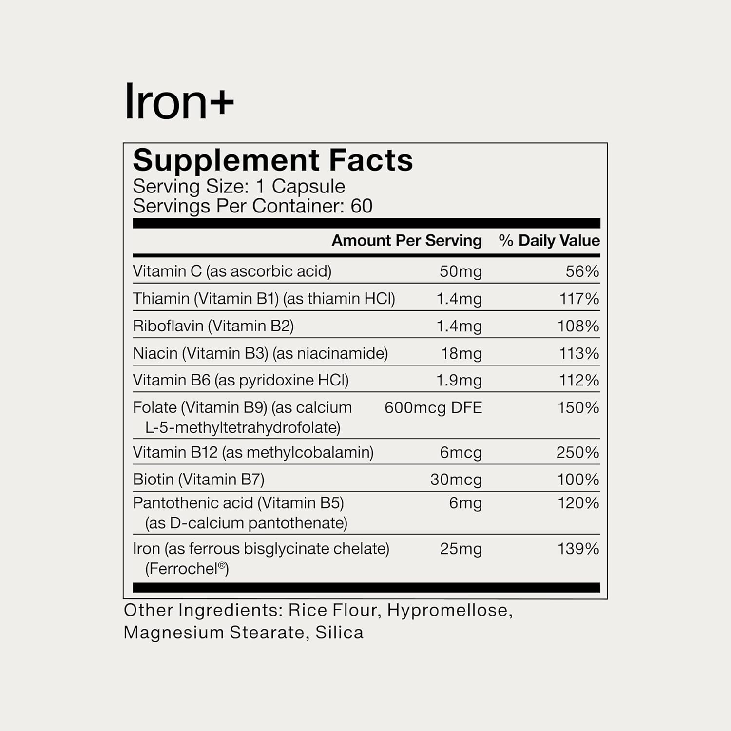 Momentous Iron+ with Vitamin C & Vitamin B Complex - Ferrochel Iron Capsules for Foundational Health Support - NSF Certified for Sport - Gluten-Free - 60 Servings - Image 8