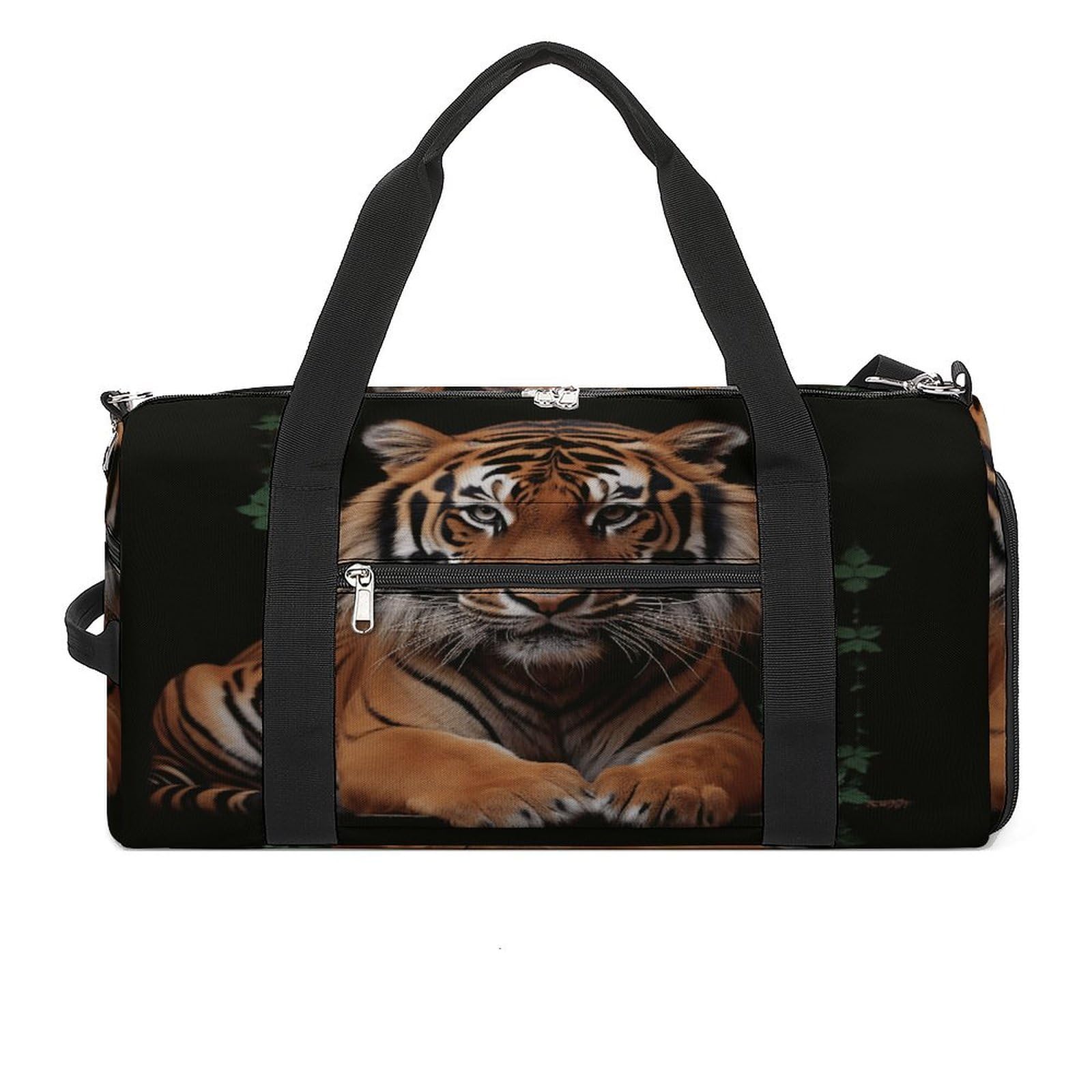 Turnbeutel für Damen und Herren, mit Tiger- und Pfoten-Aufdruck, wiederverwendbar, Turnbeutel mit Schuhfach, Stil, Einheitsgröße, modern, Stil:, Einheitsgröße, Modern