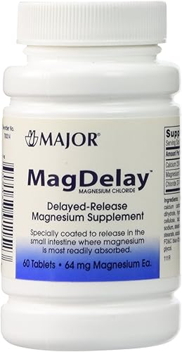 magdelay 64mg delayed-release Suplemento de magnesio 60tabletas de Count 3-Pack