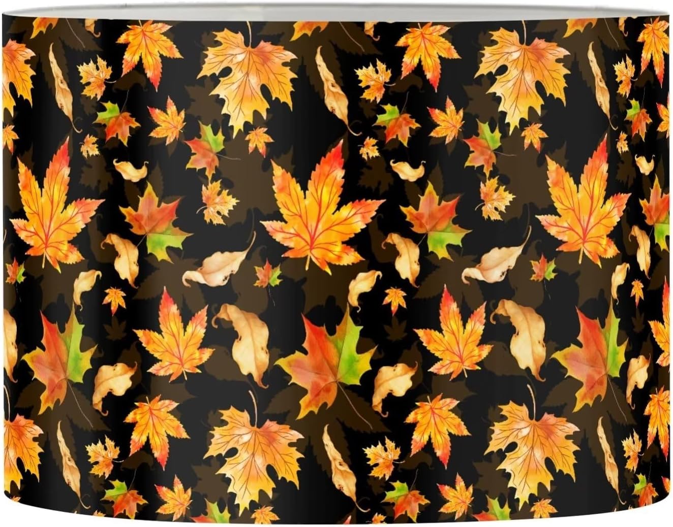 FKELYI Vintage Lampshade Autumn Fall Home Decor Lampshade Maple Leaves Design Drum Chandelier Lamp Shades Cover for Desk Lamp,Table Lamp,Floor Light-M