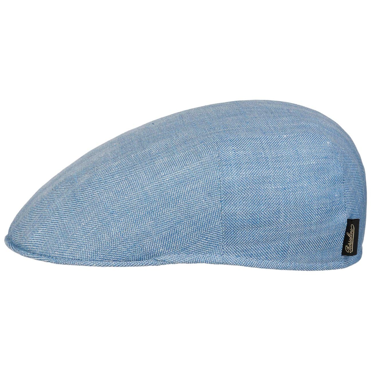 Borsalino Parigi płaska czapka męska – Made in Italy Cap z ekranem, podszewką, podszewka wiosna-lato – 56 cm, jasnoniebieska