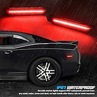 Vista 5 de RUXIFEY - Luces LED de marcador lateral con lente ahumada para parachoques trasero, lámparas de reflectores laterales compatibles con 2010 a 2015