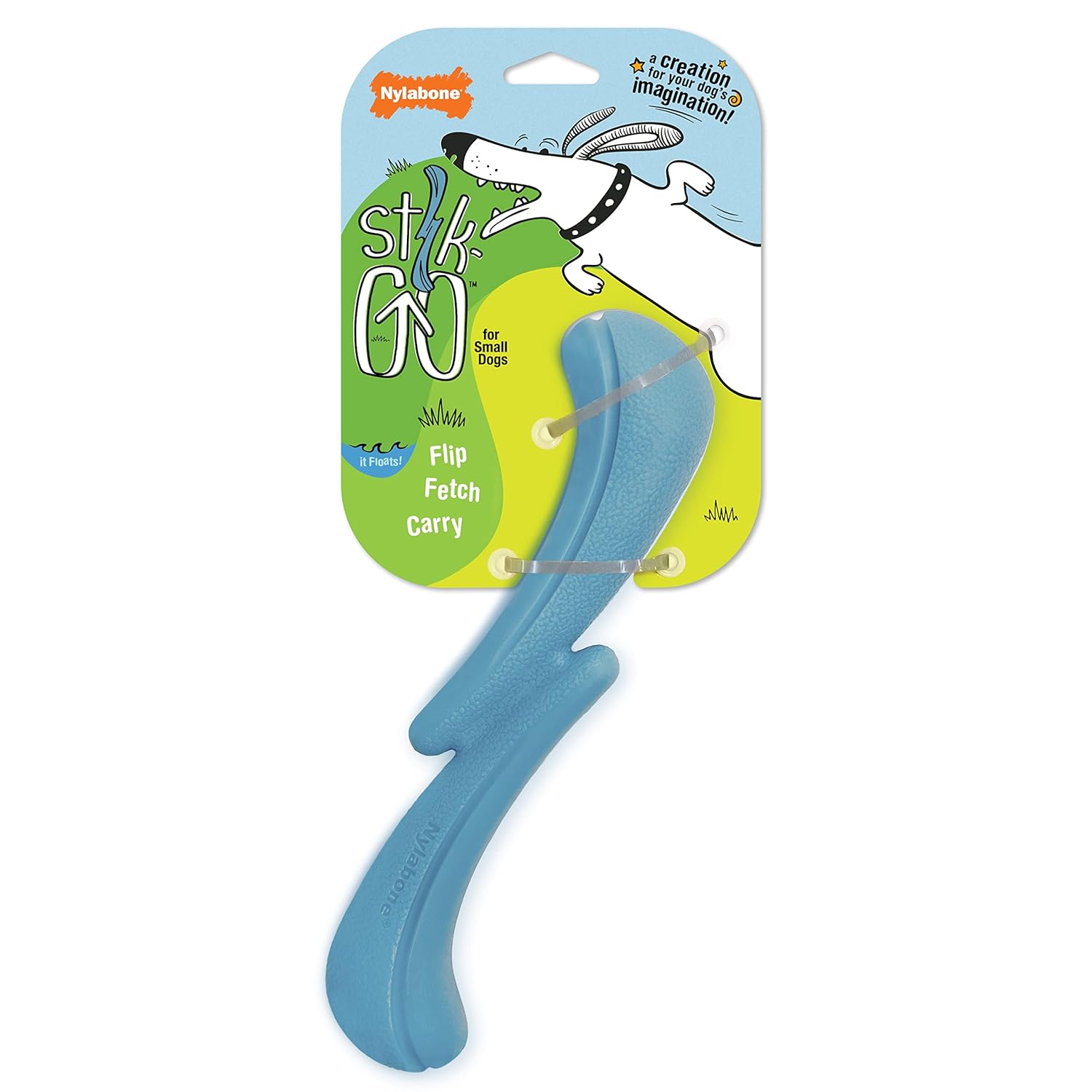 Nylabone Stik-GO Interactive Dog Fetch Toy for Small Dogs - Lightweight Flexible Floatable Dog Toy for Creative Play