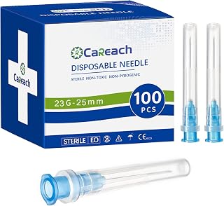 23 Gauge 1 inch Needles (100pcs) Luer Lock Needles for Injections, Industry Scientific Laboratory Supplies 16G 20G 21G 22G 27G 30G 1/2 Inch Needle