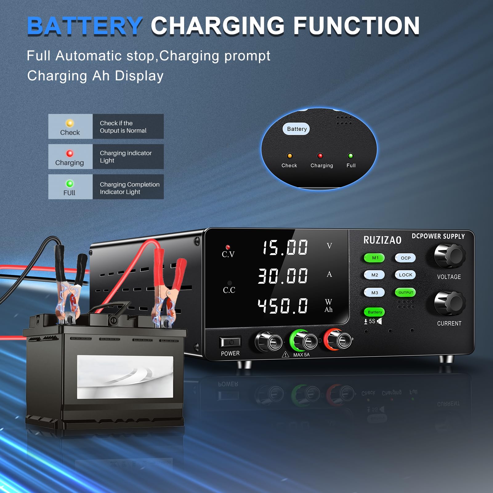 RUZIZAO Alimentation de Laboratoire, 30V 10A Alimentation Stabilisée DC