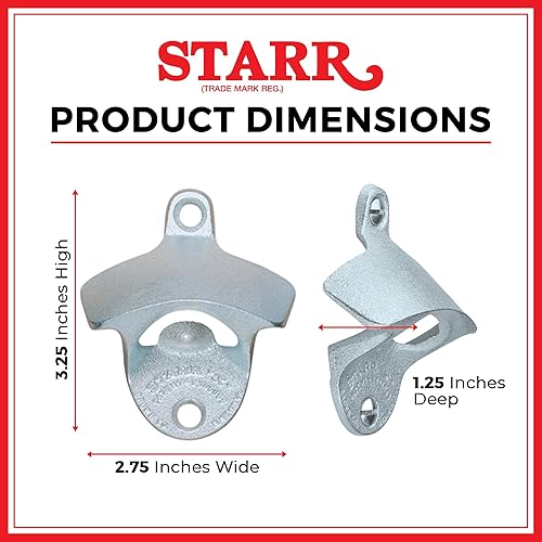 Miniatura 2 de STARR "X" Abre Cerveza Aqui - Abrebotellas montado en la pared, abrebotellas de metal resistente para bar en casa, cocina, cueva de hombre o patio,
