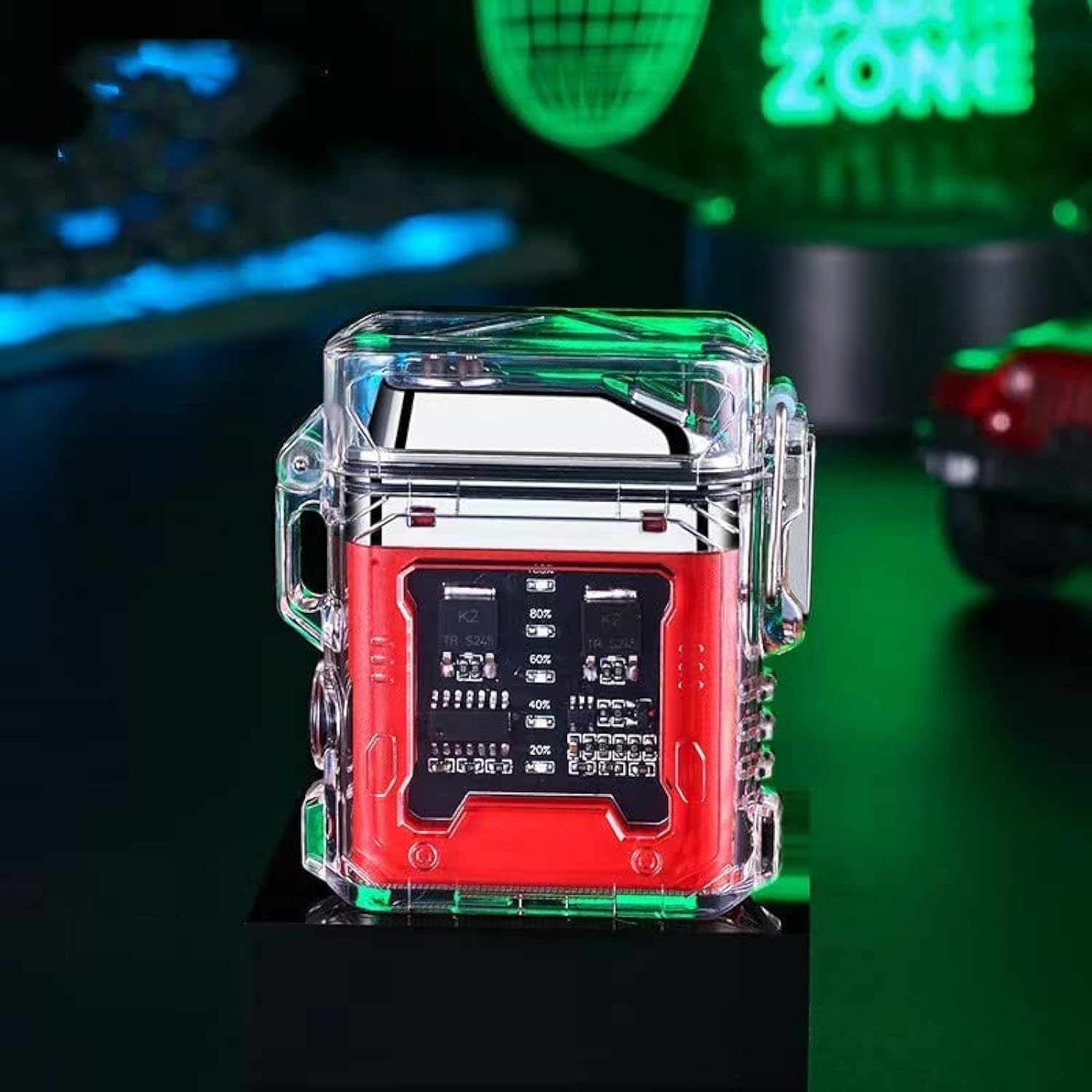 Double arc plasma lighter windproof USB rechargeable flameless lighter that can be used as a candle lighter and camping (Red)