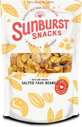 Sunburst Snacks Roasted & Salted Fava Beans, High Protein Vegan Snack, Gluten Free, 1KG