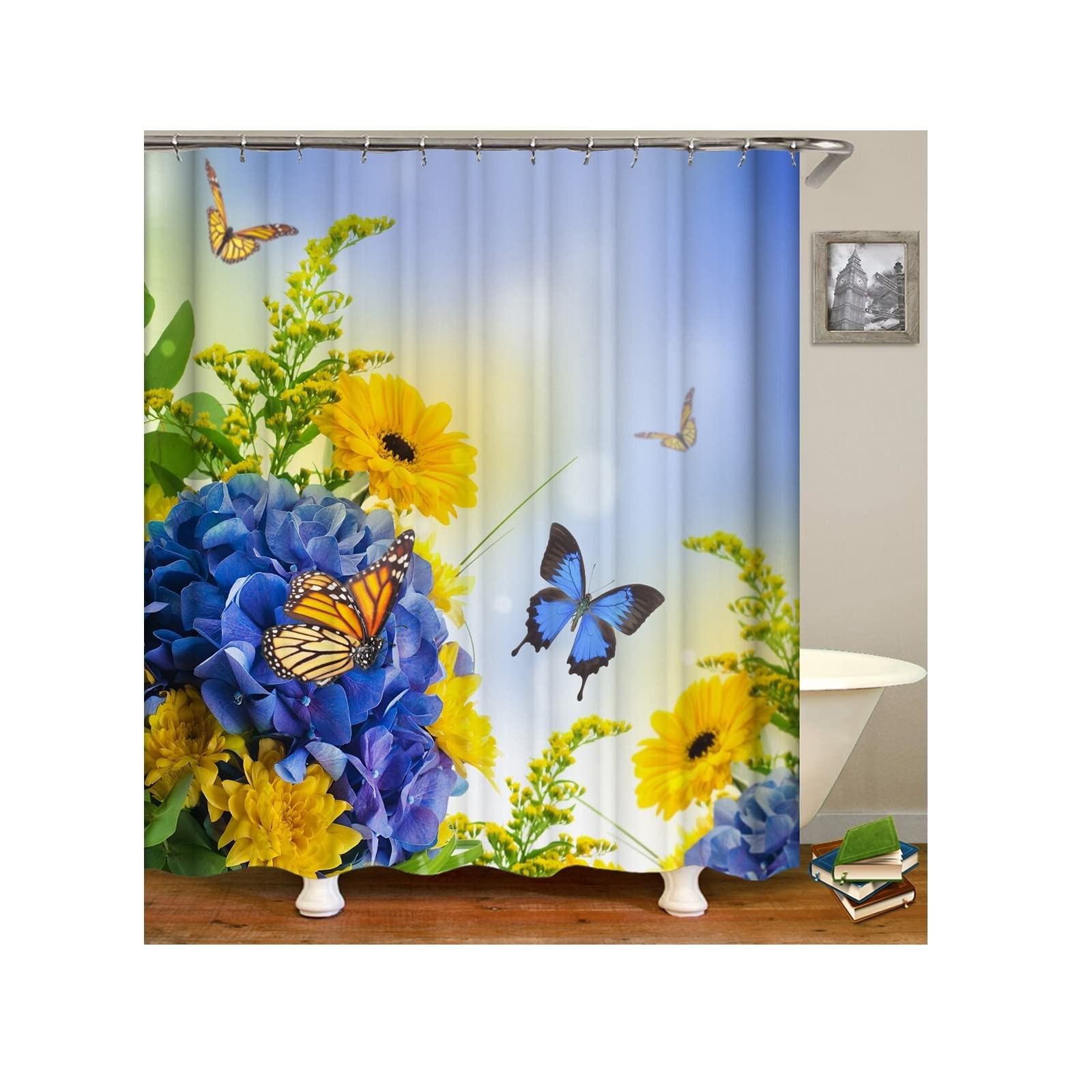 Rideau de douche 180x200 cm pour transformer votre baignoire en une oasis de nature colorée