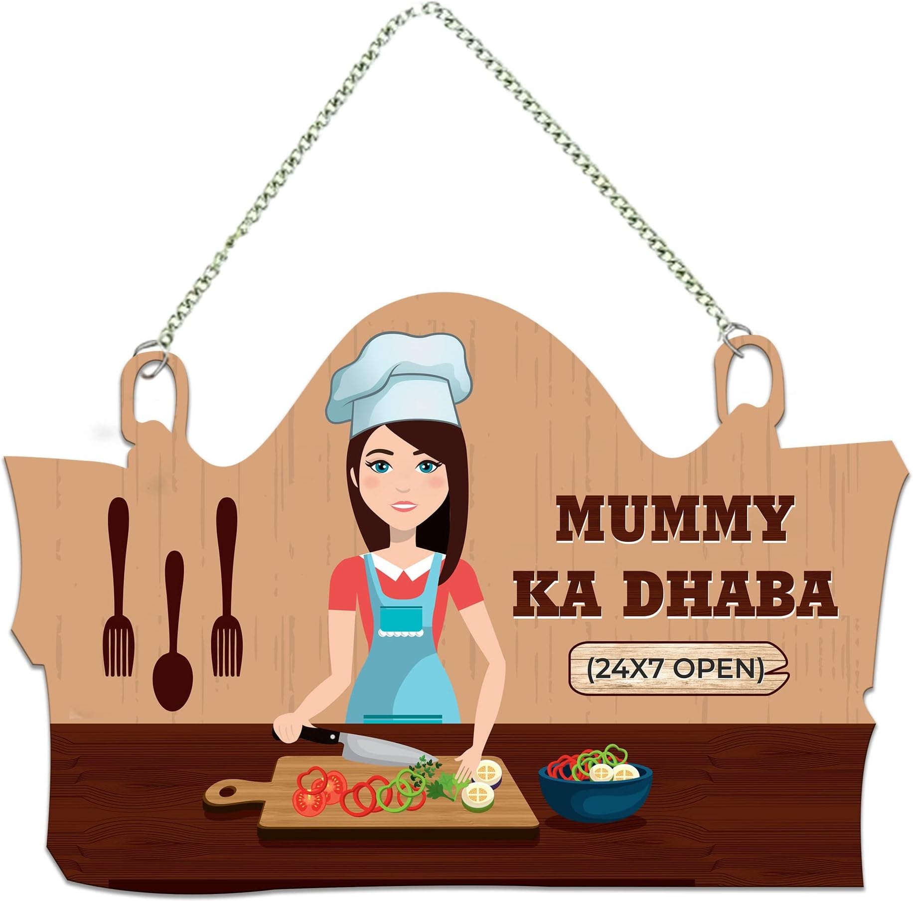 Artvibes Kitchen Wall Hanger for Home Decor | Gifts | Wall Art for Living Room Wall | Decoration Wooden Hanging Items | Kitchen Wood Design | Quotes Decor Items | Decorative Artworks (WH_3718N)