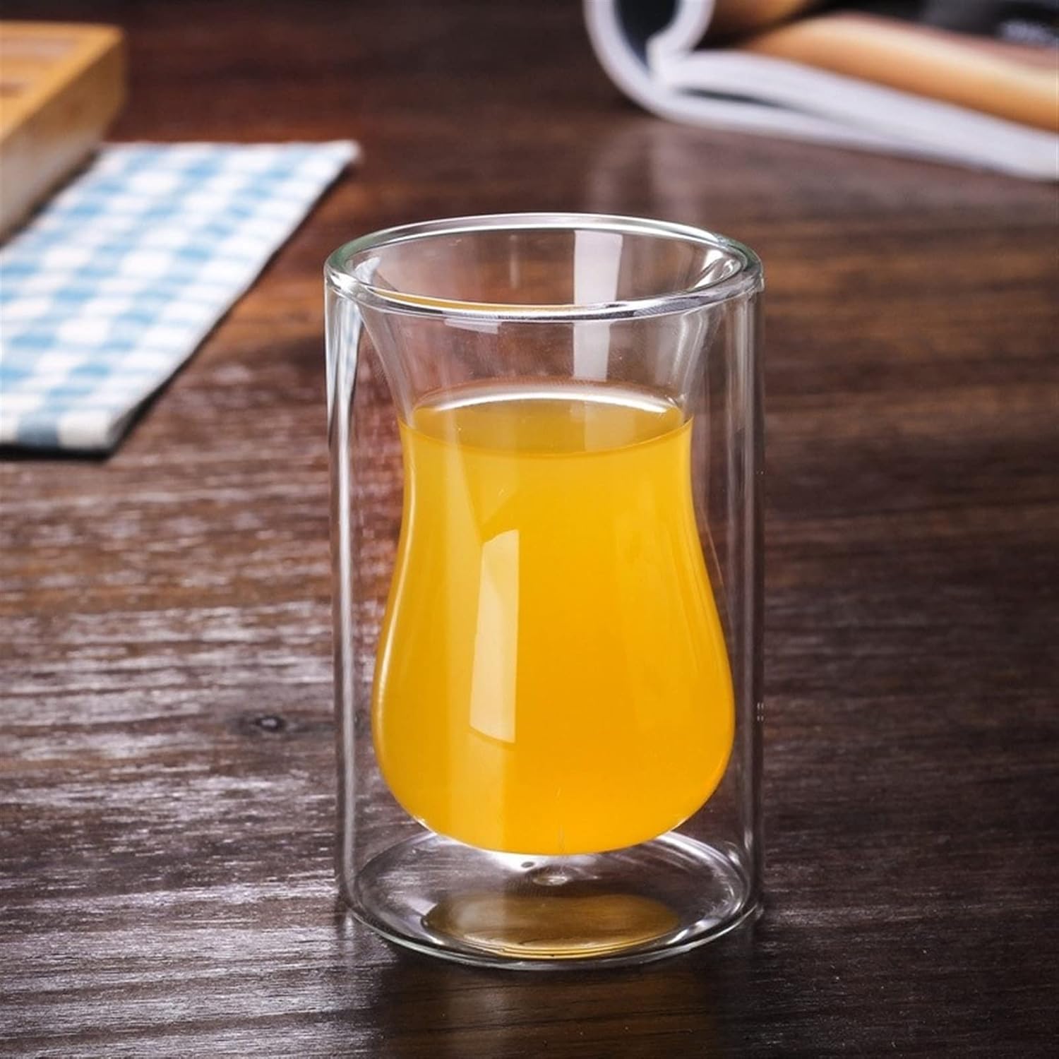 Glass Cups 1pcs/3pcs Wine Glasses Drinking Whiskey Wodka Cup Coffee Juice Water Cups Tea Creative Mug Double Bottom Glass Mugs Drinking Glasses (Color : 1pcs-120ml) (3pcs)