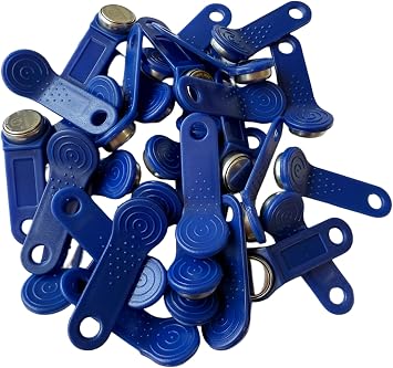 100x Dallas DS1990A DS1990 F5 Serial Number iButton I-Button Key IB Tag CardWaterproof RFID TAG Blue