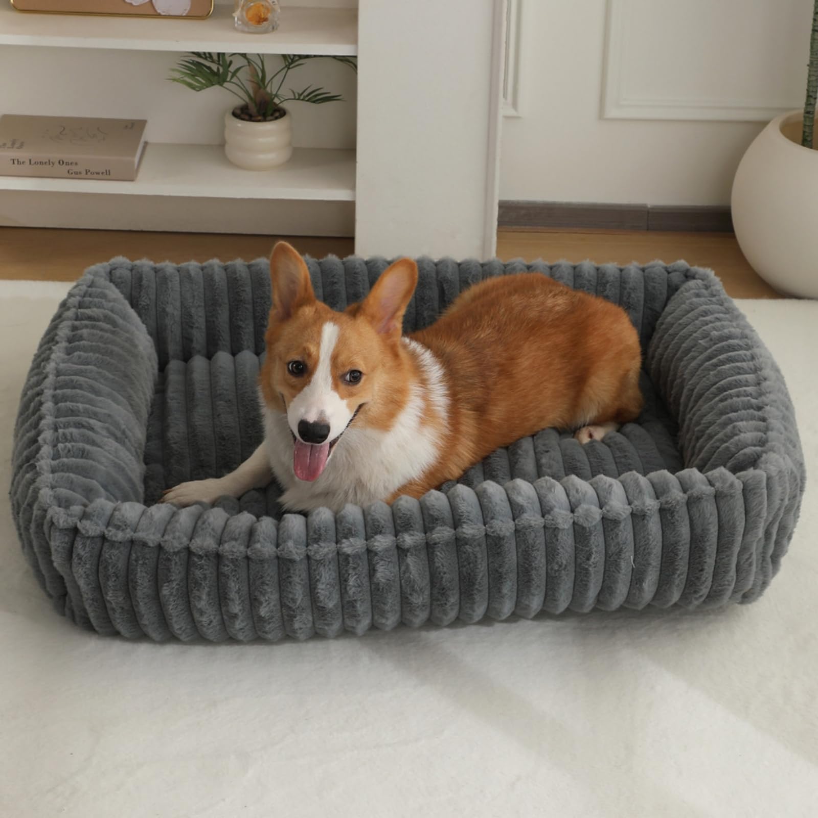 Hixingo Panier Chien Dehoussable Lavables S-XXL, Lit Chien Dehoussable Coussin Chat Doux et Confortable Tapis pour Animale Anti Stress pour Taille, Moyen, Petit (M59 Rose,L)