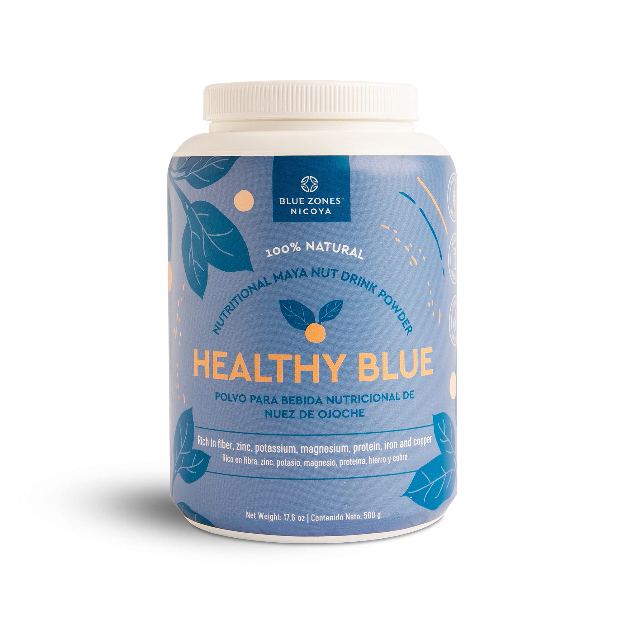 Healthy Blue Superfood Supplement, Rich in Magnesium, Fiber, Iron, Potassium – Vegan Protein Powder Drink Mix, Maya Nut, 17.6-ounce