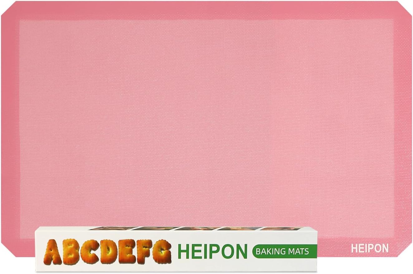 Pink Perforated Silicone Baking Mat,22.44"Lx14.57"W (Pink,1PC)