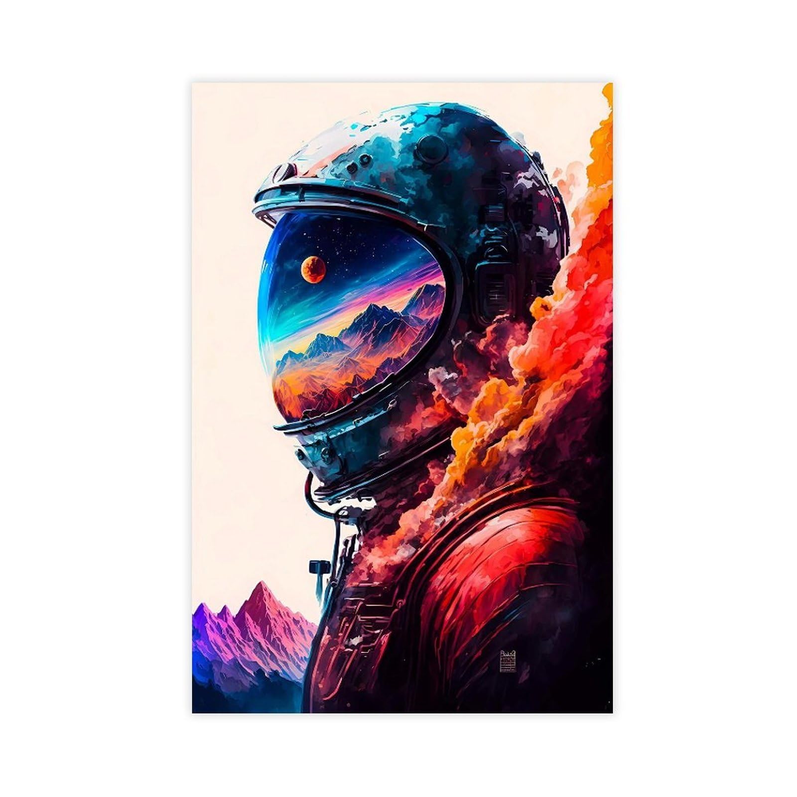 Bareronor Astronaut Poster Canvas Poster Bedroom Decor Landscape Office Room Decor Gift 24" L X 36" W