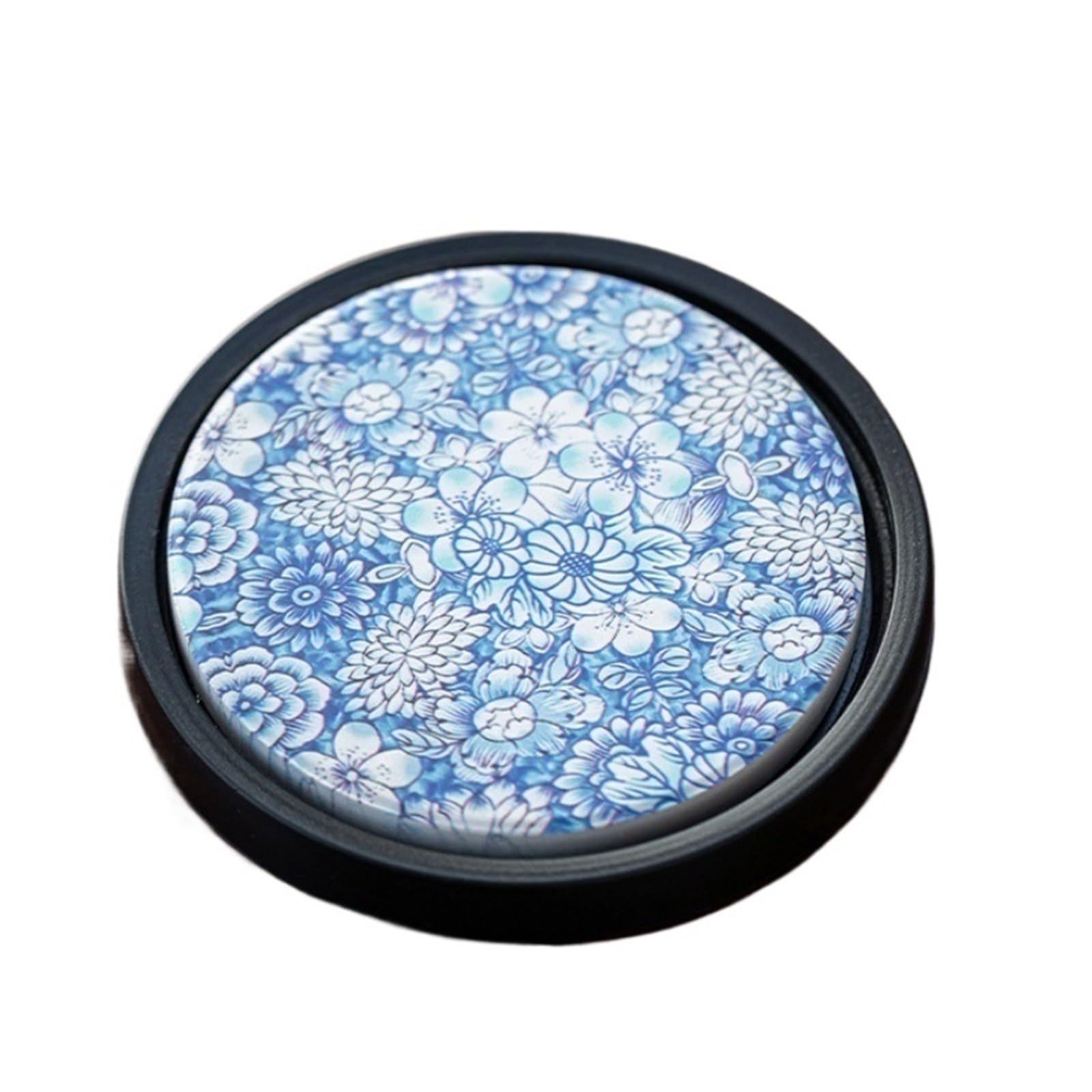 2pcs Vintage Simple Ceramic Round Coasters Heat Insulation Absorbent Anti-scald Coaster Home for kitchen(Color5)
