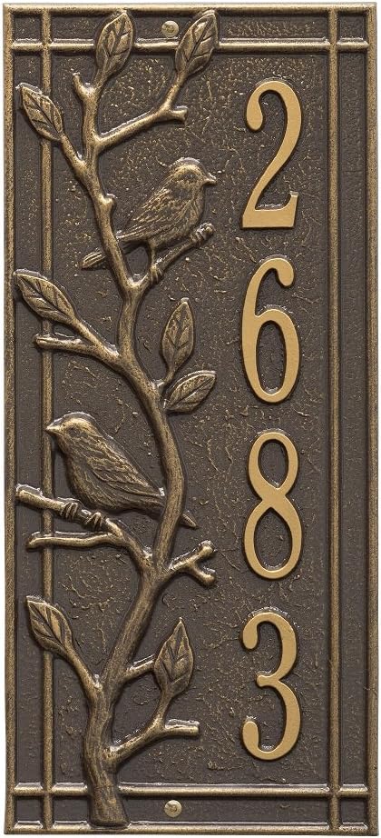 Customized Woodbridge Vertical Aluminum Address Plaque 16.5"H x 7.5"W
