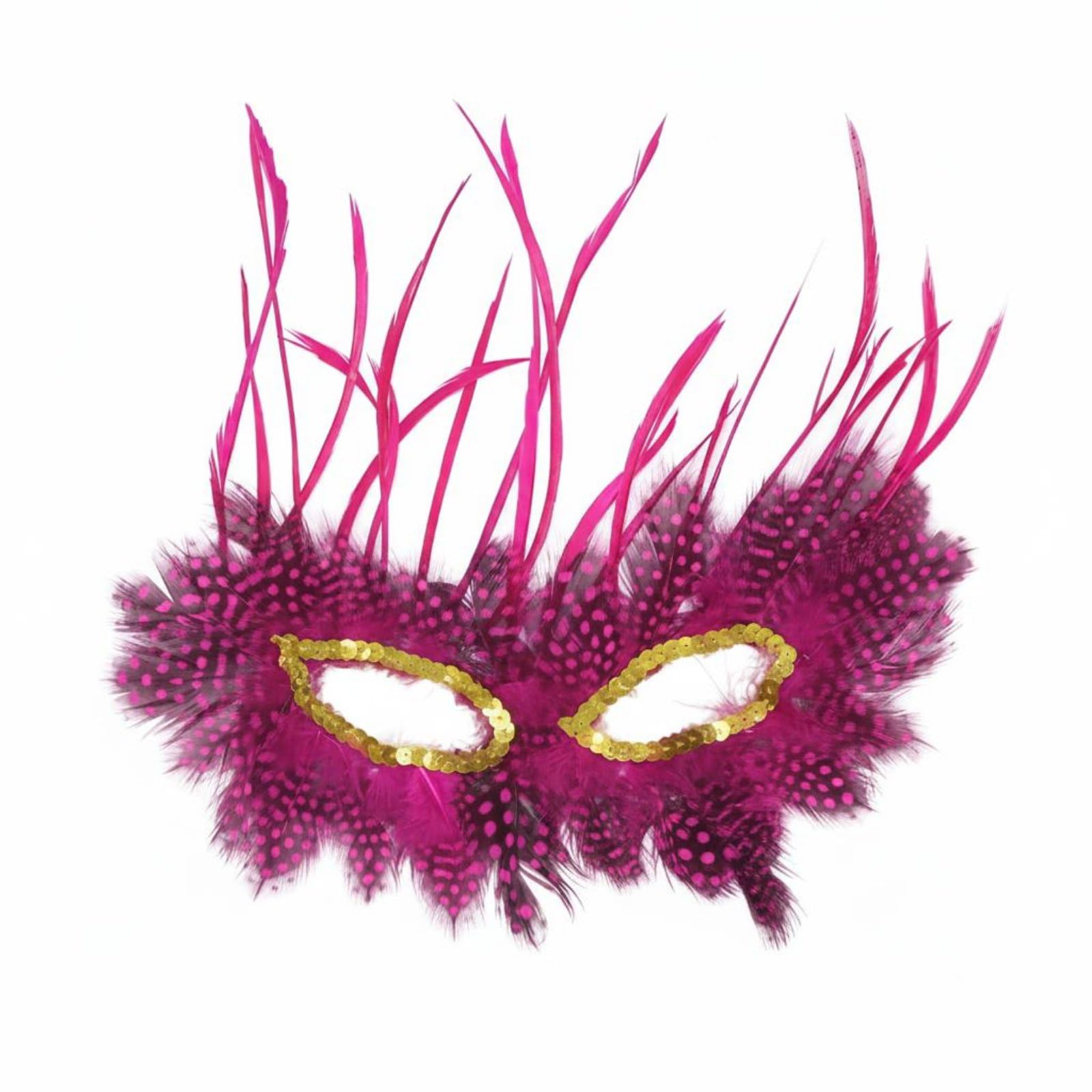 Sequins Sequin Masquerade Mask Glittery Feather Masquerade Mask Colorful Design Party Accessory for Festival, Rose Red-image-19