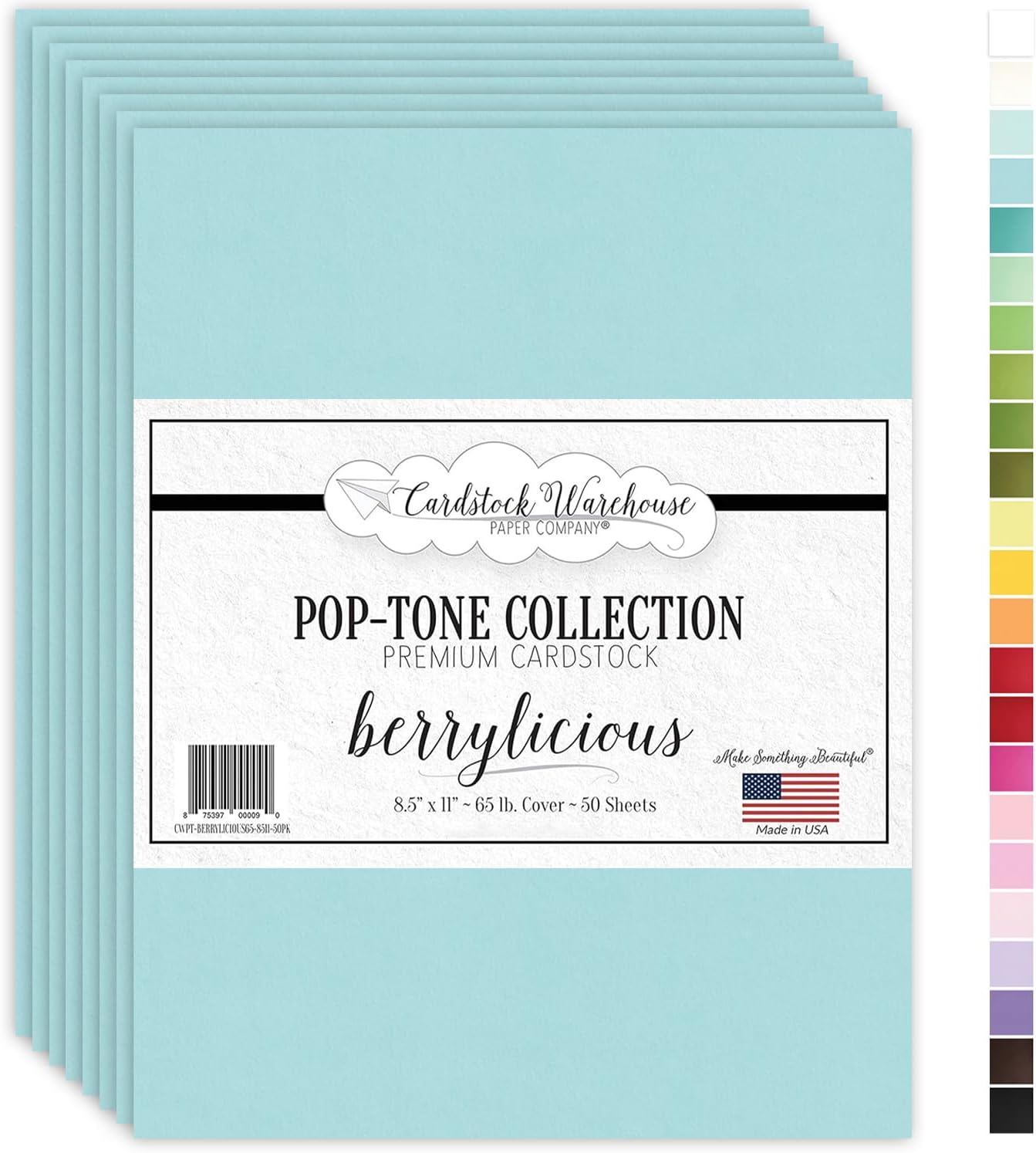 Cardstock Warehouse Pop-Tone Berrylicious Blue Cardstock Paper – 50 Sheets, 8.5 x 11" - 65 lb / 175 GSM Premium Blue Card Stock for Die-cutting, Crafts, Printing, Card Making and DIY Projects