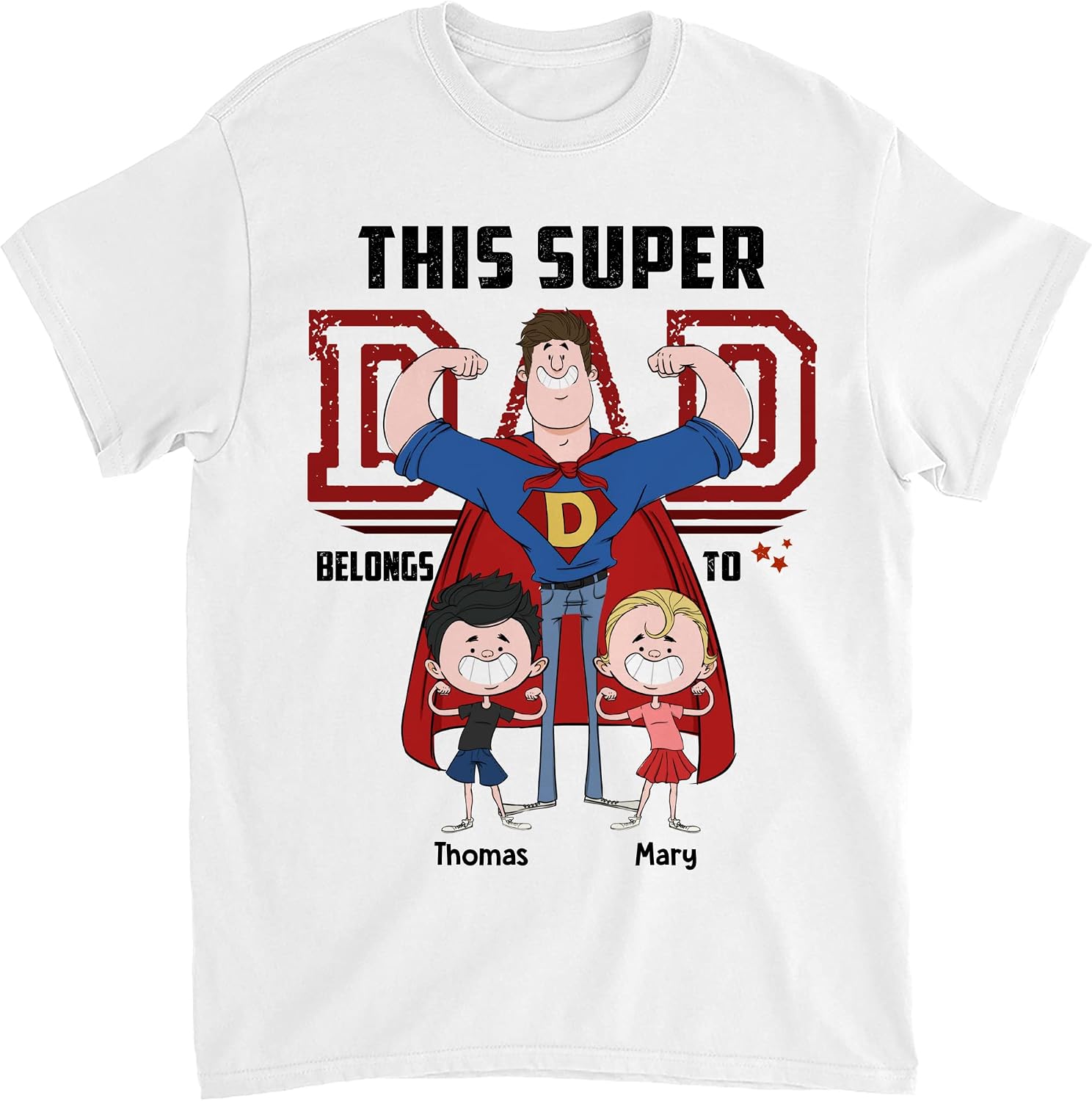 Gossby Personalized Custom Shirt - This Super Dad Belongs to Shirt for Father's Day, Personalized Super Dad T-Shirt, Cu
