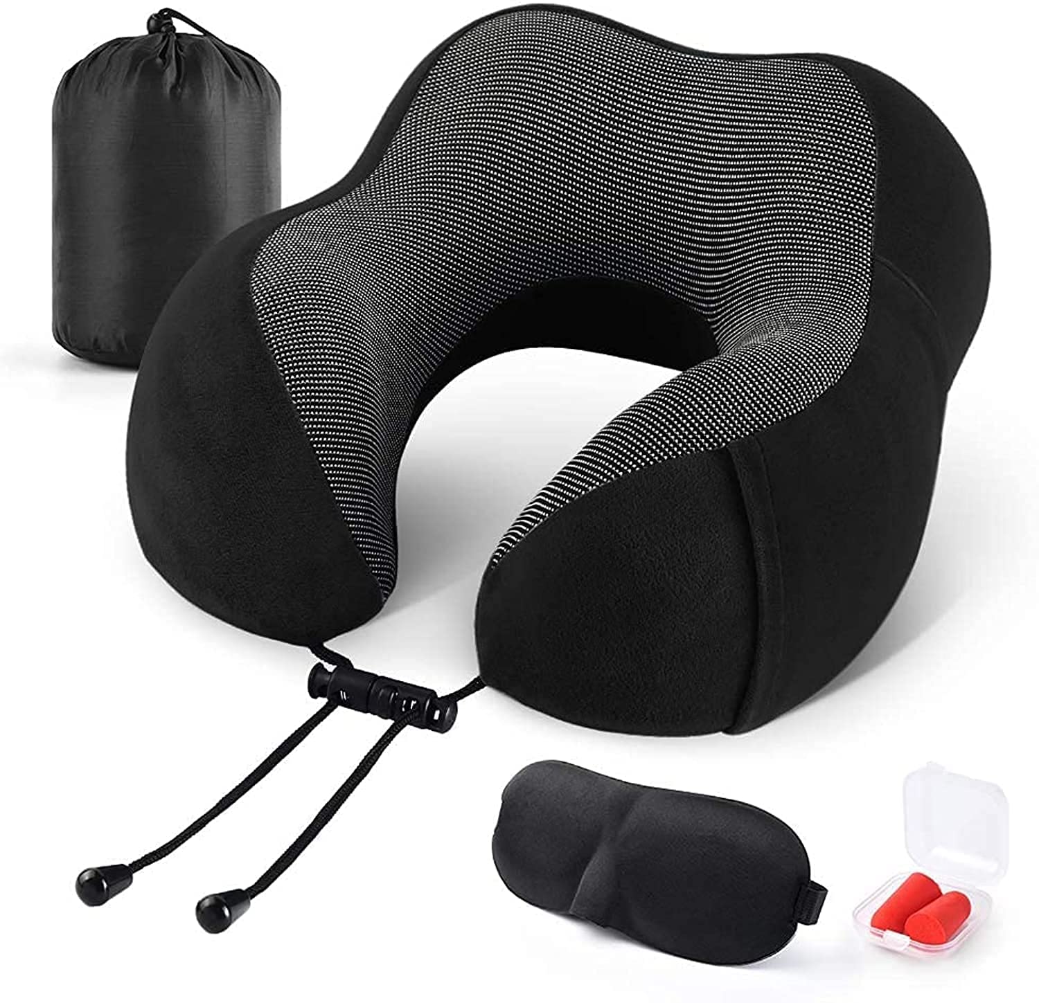 Travel Pillows,For Sleeping Airplane, Neck Pillow for Travel, U Shaped Neck Support Comfortable & Breathable Cover, Airplane Travel Kit with 3D Contoured Eye Masks, Earplugs, and Luxury Bag……