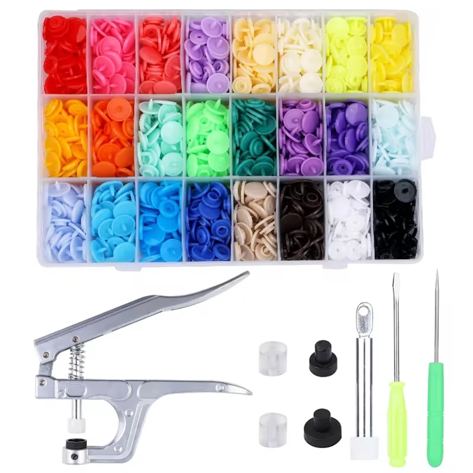 T5 Plastic Snap Buttons 1Sets Fastener Pliers Sewing Tool Kit Press Machine Resin Garment Accessories