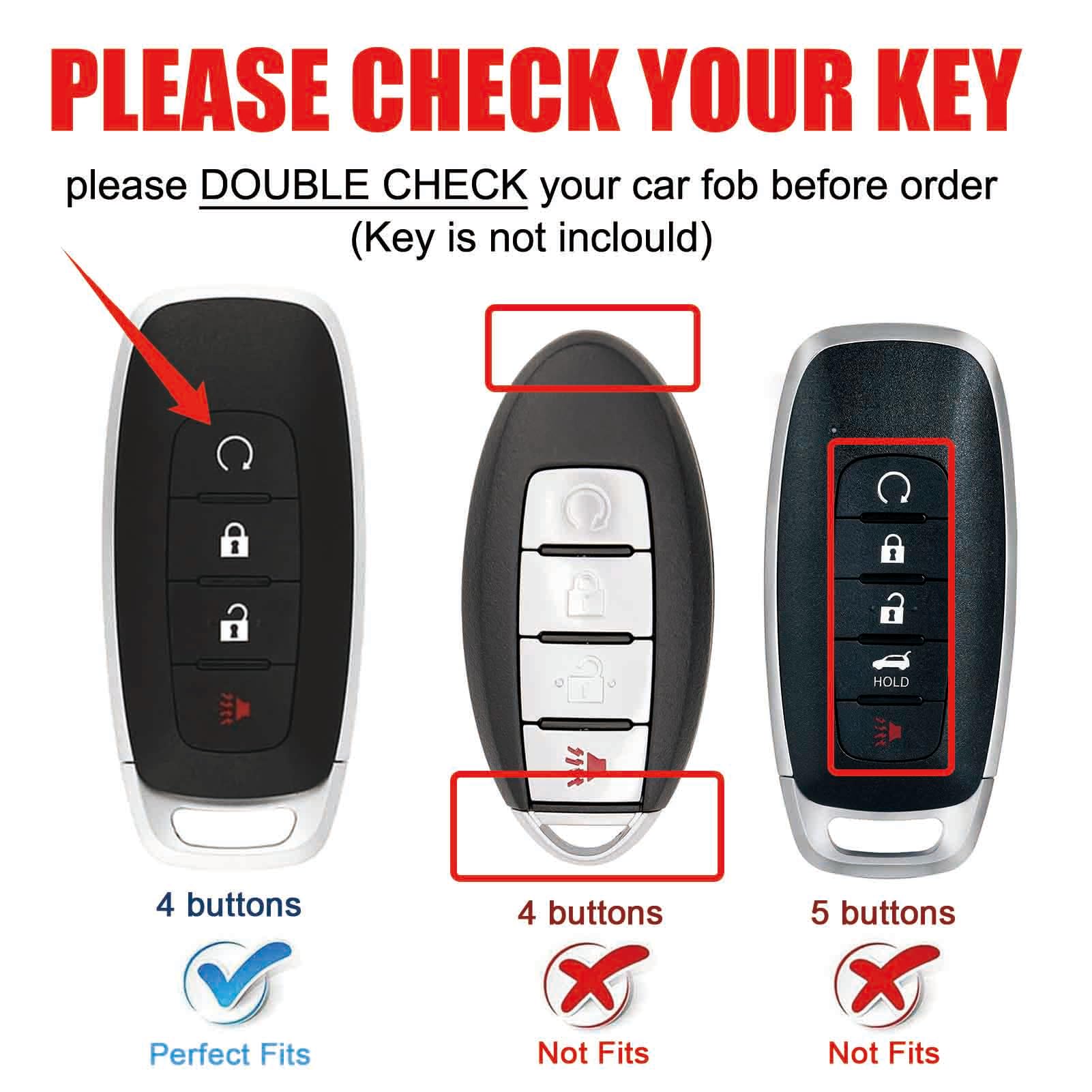 REPROTECTING TPU Key Fob Cover For Nissan Pathfinder/Rogue/Kicks 2023-2025 (3 Buttons) - Silver/White & Black