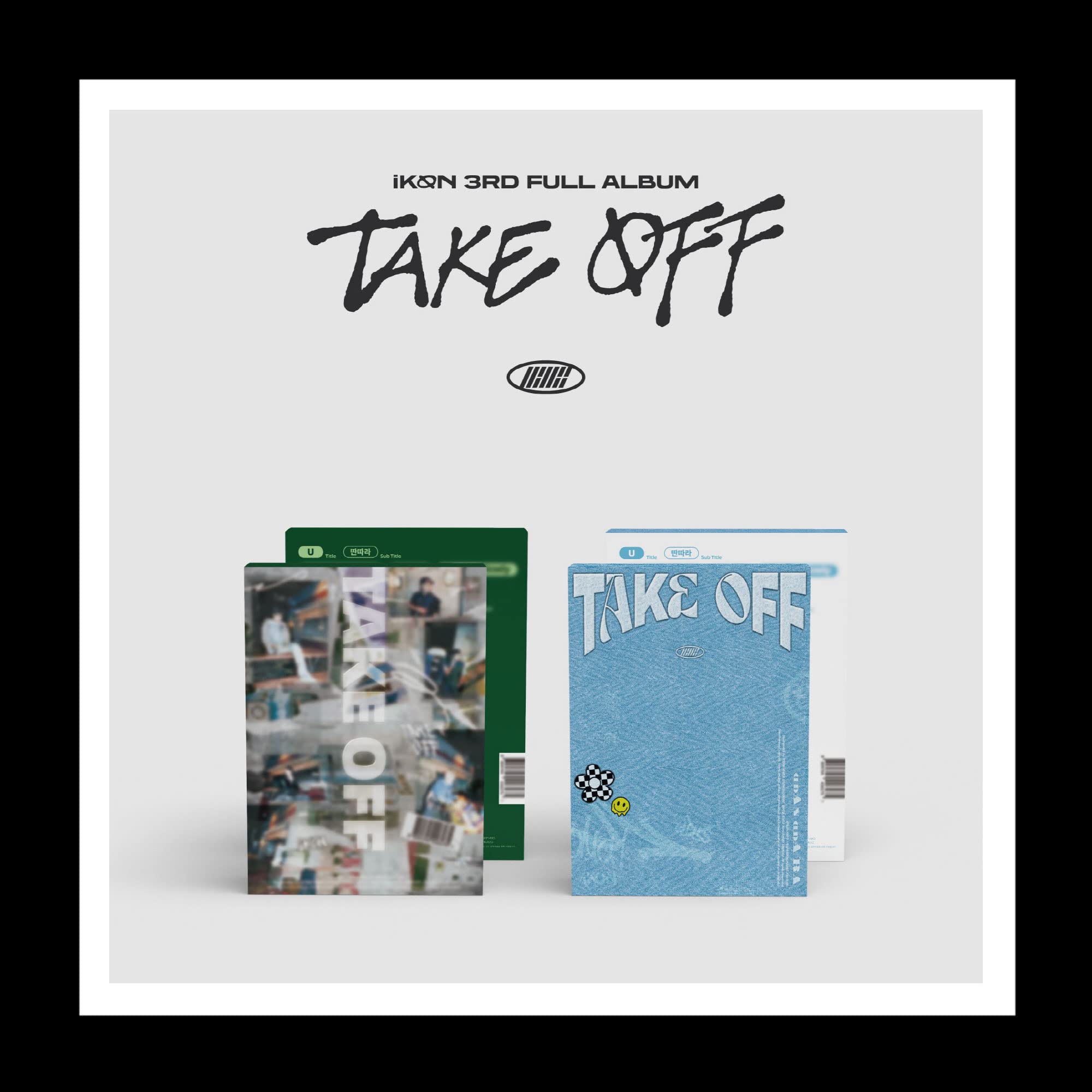 iKON TAKE OFF 3rd Album Random Version CD+1p Folded Poster On Pack+100p PhotoBook+1p Passport Photo+12p Passport Book+1ea Travel Tag+1ea Deco Sticker+3p PhotoCard+Tracking Sealed