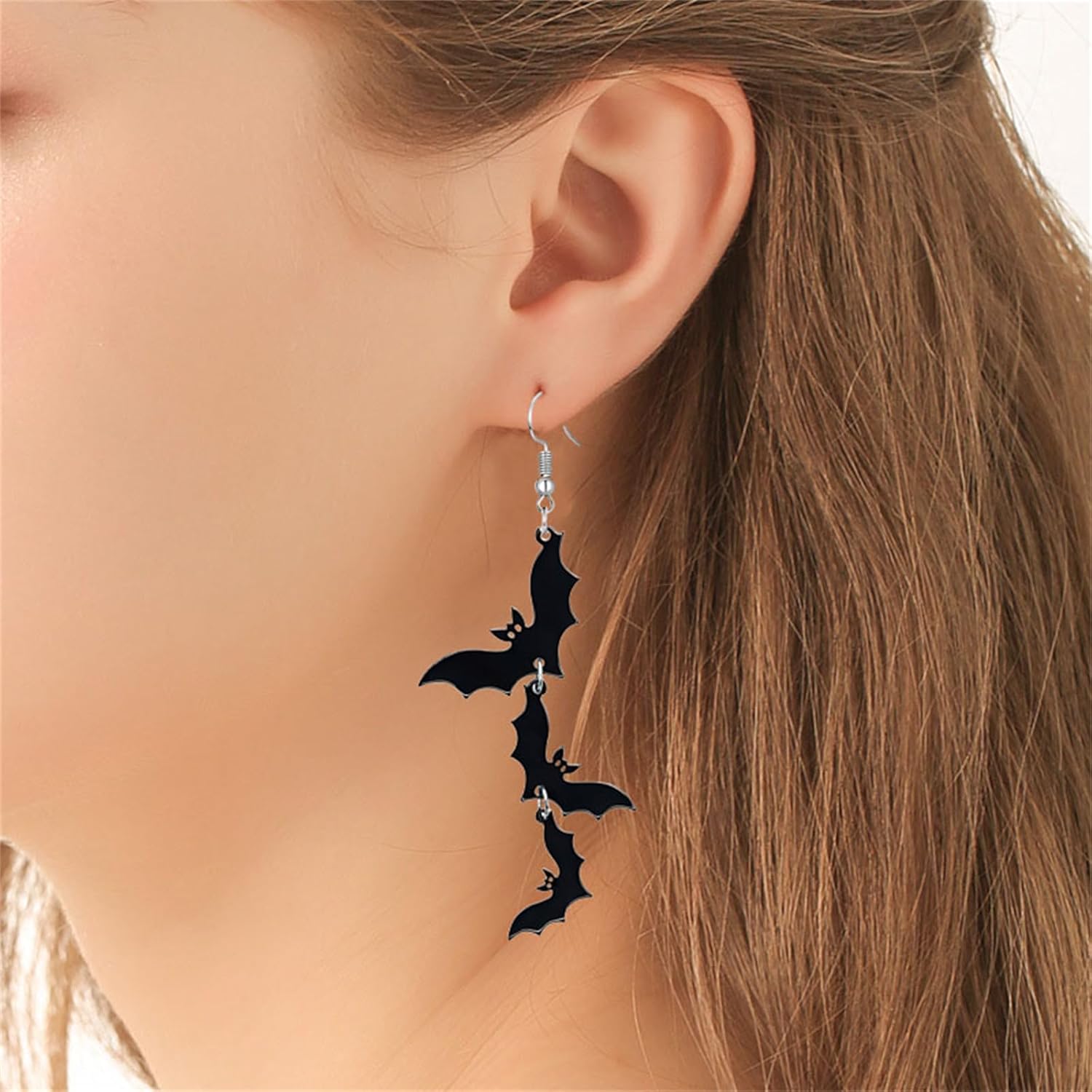 Bat Drop Dangle Earrings for Women Men Funny Black Bat Tassel Earrings Scary Halloween Cosplay Party Jewelry Gifts - Image 3