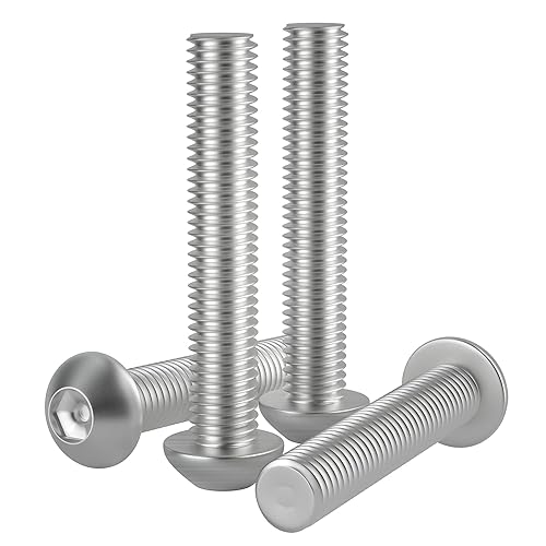 Miniatura 11 de Tornillo de 1/4-20 x 1-1/4 pulgadas, tornillos de cabeza de botón, acero inoxidable 304 (18-8), rosca completamente a máquina, unidad hexagonal