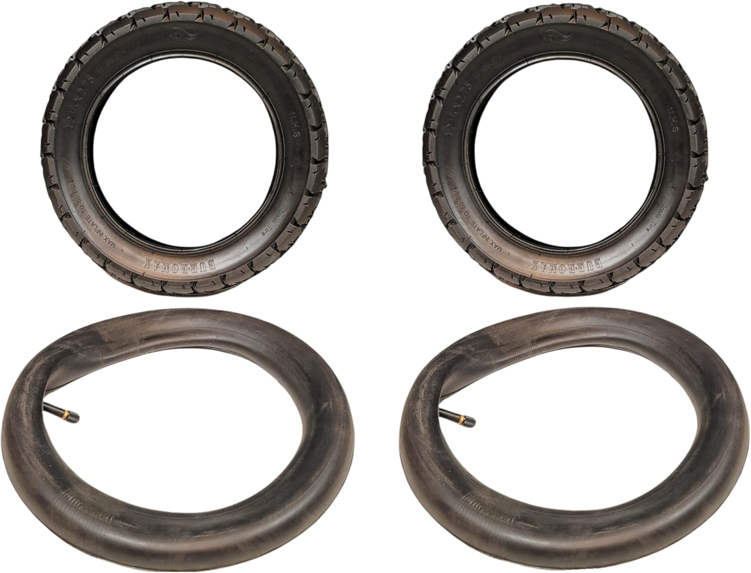 Burromax (Set of 2) Track Pavement Tire 12.5x2.75 (12-1/2x2-3/4) & Inner Tube Set for TT250 TT350R TT750R, Razor MX350 MX400 Dirt Rocket, X-Treme X-560, Electric Mini Bikes, Mini Pocket Bikes