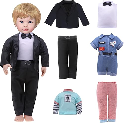 MLcnleS Ropa de muñeca de 18 pulgadas, accesorios de vestido de novia para muñeca de 18 pulgadas, juego de vestido de muñeca de novia blanco con