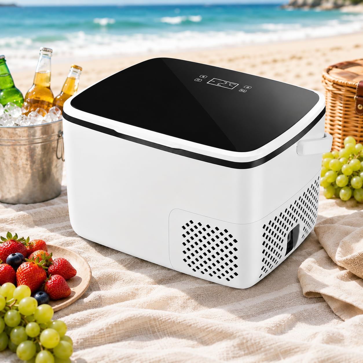 Sushangmao Car Fridge Portable 12 Volt Refrigerator - 18L/19QT Electric Cooler for Car Truck RV Boat Camping Travel, Portable Freezer, Portable Freezer for Camping, Travel, Boat