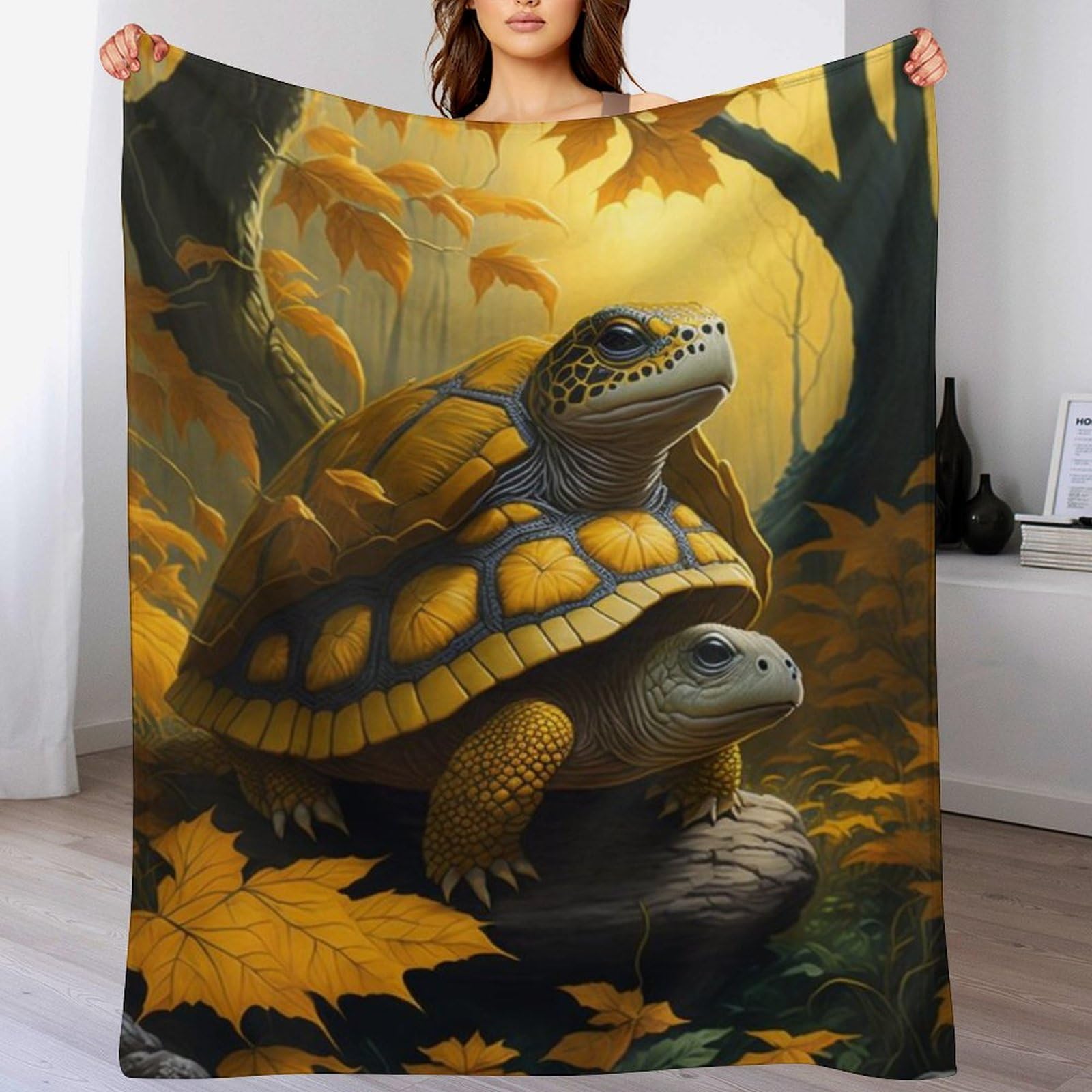 Plaid tortue flannel facile à manipuler et couverture polaire chaude