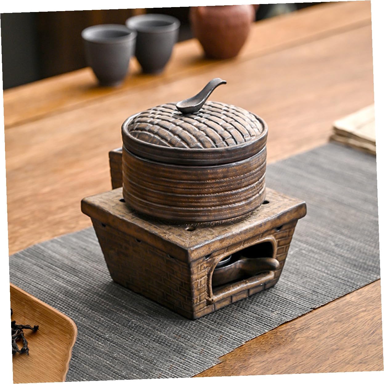 BESTYASH Antiker Keramischer Aromatherapie Räucherstövchen Retro Design für Wohn Bürodekoration Kompakt Leicht Sicher und Einfach zu Reinigen Stilvolles Duftgefäß für Zuhause