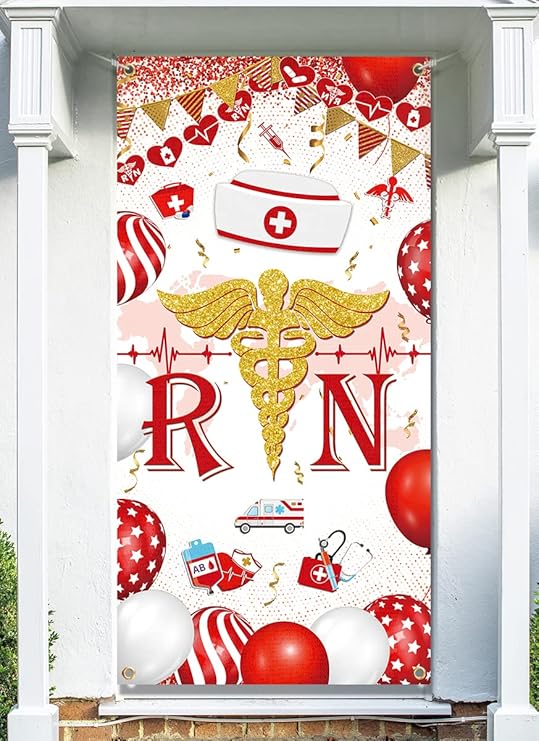 Nurse Graduation DecorationsLarge RN Grad Door Cover,2023