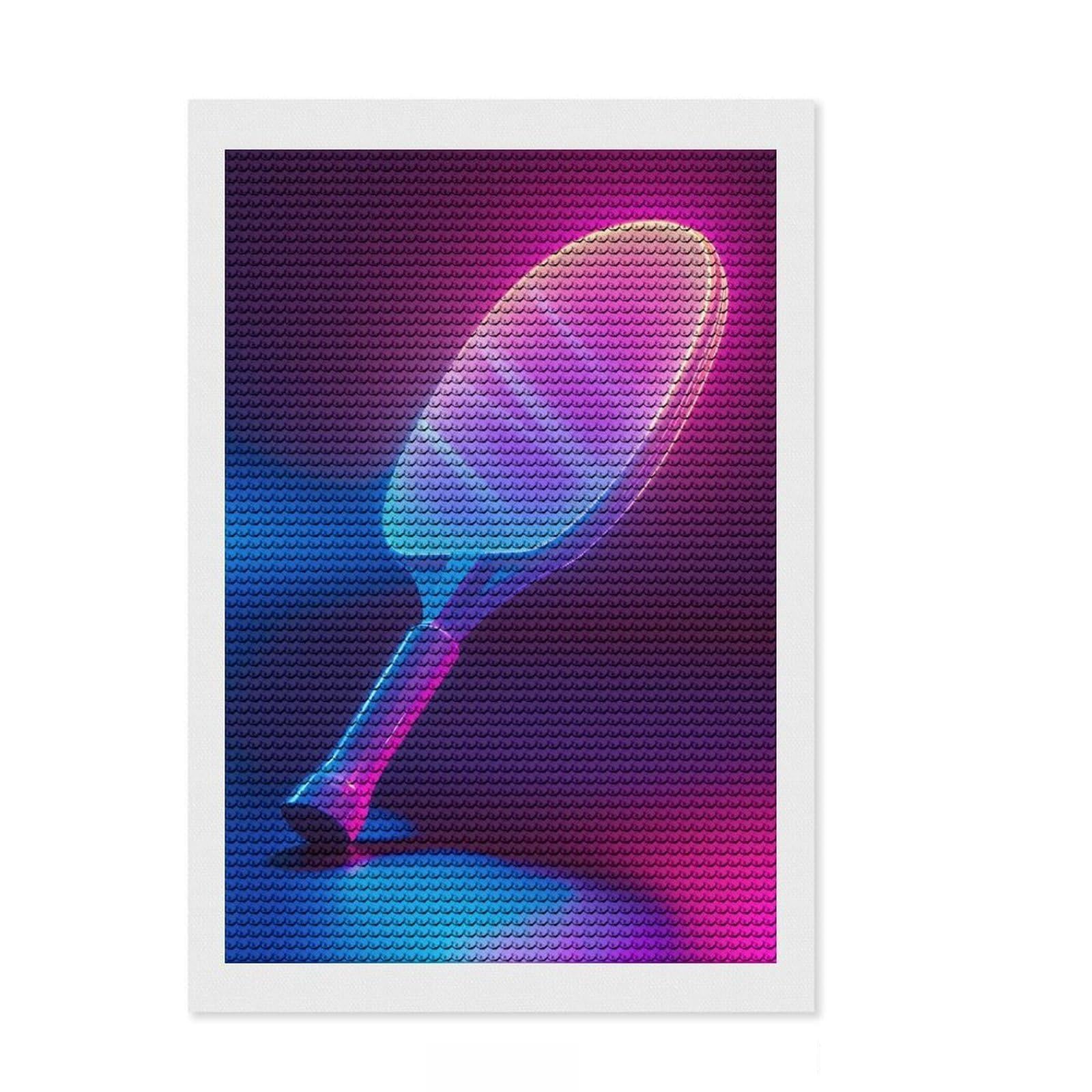 Junmoney Sport Neon Paddle Round Drill Diamond Painting 8"x12", for Beginners, Simple to Start, Modern Decor, Birthday Gift, Easy to Enjoy