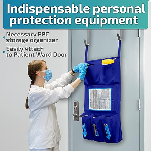 Miniatura 2 de Equipos de protección personal (PPE) Aislamiento puerta Caddy, Nylon Oxford NFPA-701 revestimiento ignífugo a gran escala 18.5 X 31 pulgadas,