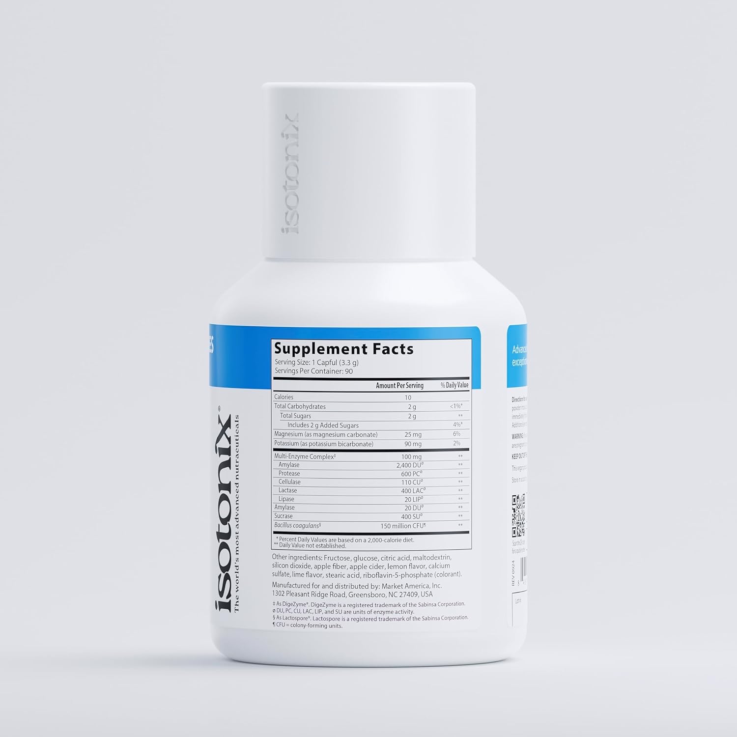 Isotonix® Digestive Enzymes with Probiotics | DigeZyme® Multi-Enzyme Complex & Lactospore® Bacillus Coagulans | Nutrient Absorption, Gut Balance & Digestive Health | Vegan, Gluten-Free | 90 Servings